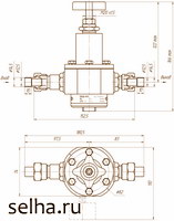 Габаритные и установочные размеры редуктора РВД-302