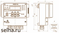 Габаритные и установочные размеры контроллера СМК-302-2-4Ц