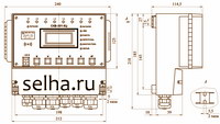 Габаритные и установочные размеры контроллера СМК-302-2-8Ц